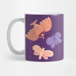 Bird and Butterflies Mug